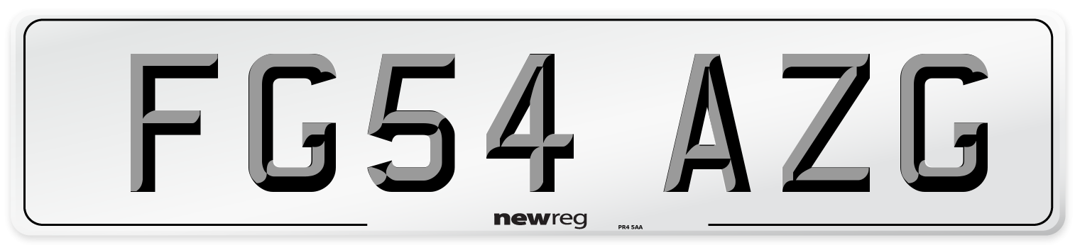 FG54 AZG Number Plate from New Reg